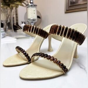 Cult Gaia Beige and Brown Heels